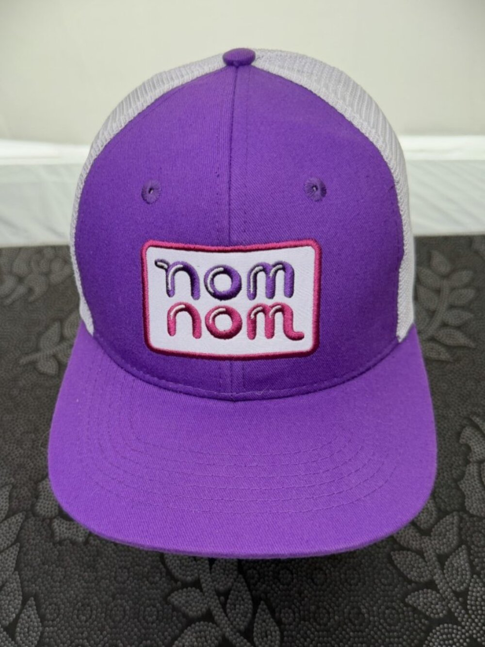 Nomnom Convenience Store Purple/White with Patch Snapback Mesh Cap